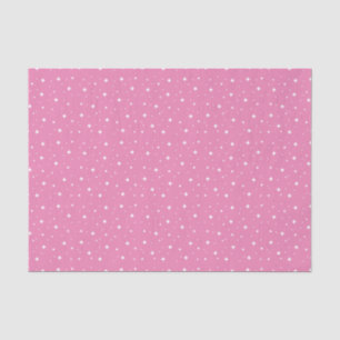 Witte mousserende sterren op  roze tissuepapier