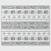 Witte Mudcloth Style Tribal Modern Geometric Cadeaupapier (Vlak)
