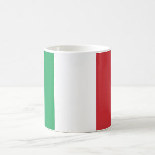 Witte mug met Italiaanse vlag aan de voorzijde. Koffiemok