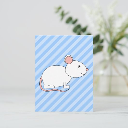 Witte muis. briefkaart (Staand voorkant)