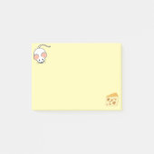 Witte muis en kaas op geel post-it® notes (Voorkant)