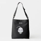 Witte muis en kalligrafie crossbody tas (Achterkant)