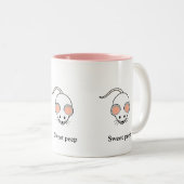 Witte muis en kalligrafie tweekleurige koffiemok (Voorkant rechts)