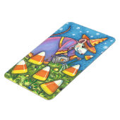 WITTE MUIS IN CANDY CORN GARDEN, KLEURRIJK EN SCHA MAGNEET (Linkerzijde)