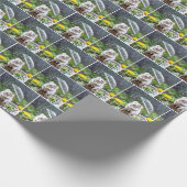 Witte muis met paraplu cadeaupapier (Hoek)