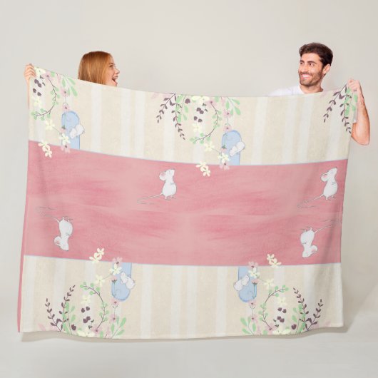 Witte muizen bij thuisfront fleece deken (In situ)