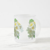 Witte multiflora Rozen Wilde bloem Matglas Koffiemok (Voorkant rechts)