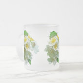 Witte multiflora Rozen Wilde bloem Matglas Koffiemok (Voorkant links)