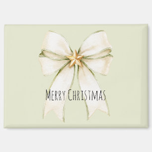Witte Munt Boog Gouden Ster Kerstmis Magneet