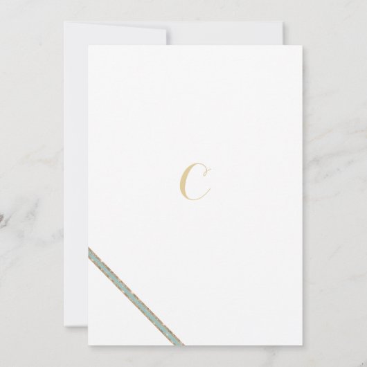 Witte munt groen goud glitter geometrisch Birthday Kaart (Achterkant)