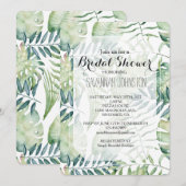 Witte Munt Groene Tropische Bladeren Vrijgezellenf Kaart (Voorkant / Achterkant)