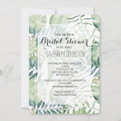 Witte Munt Groene Tropische Bladeren Vrijgezellenf Kaart (Voorkant)