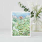 Witte munt, groene wereld (briefkaart) briefkaart (Staand voorkant)