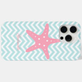 Witte Munt & Roze Zigzag Patroon Zeester Case-Mate iPhone Case (Achterkant (horizontaal))