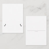 witte Music Place Card Plaatskaartje (Voorkant / Achterkant)