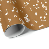 witte Musical met aangepaste achtergrondkleur Cadeaupapier (Rol Hoek)