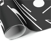 Witte Musick Notities op Zwart Cadeaupapier (Rol Hoek)