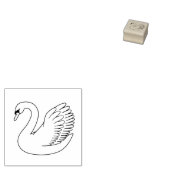 Witte Mute Swan 1x1 Rubberstempel (Gestempeld)