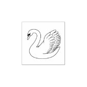 Witte Mute Swan 1x1 Rubberstempel (Afrduk)