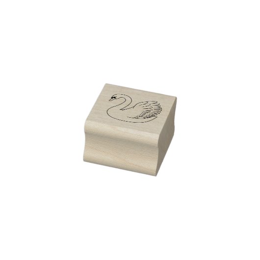 Witte Mute Swan 1x1 Rubberstempel (Stempel)