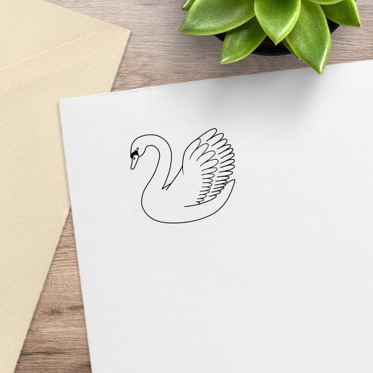 Witte Mute Swan 1x1 Rubberstempel