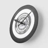 Witte muurband ronde klok (Hoek)