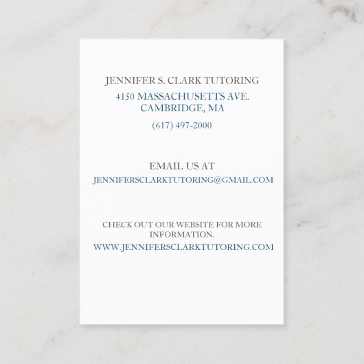 Witte muziek leraar/muzikant/akoestische gitaar visitekaartje (Achterkant)