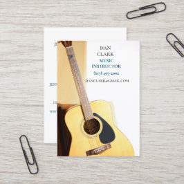 Witte muziek leraar/muzikant/akoestische gitaar visitekaartje