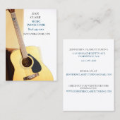 Witte muziek leraar/muzikant/akoestische gitaar visitekaartje (Voorkant / Achterkant)