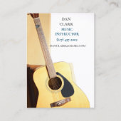 Witte muziek leraar/muzikant/akoestische gitaar visitekaartje (Voorkant)