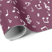 Witte muziek met aangepaste achtergrondkleur cadeaupapier (Rol Hoek)