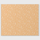 witte Muziek met aangepaste achtergrondkleur Cadeaupapier (Vlak)