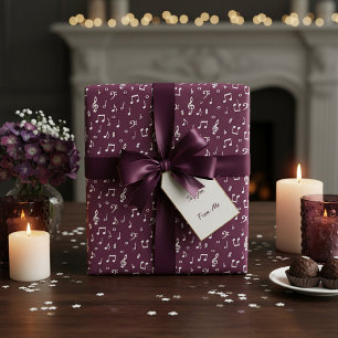 Witte muziek met aangepaste achtergrondkleur cadeaupapier