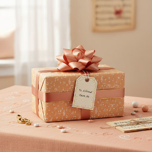 witte Muziek met aangepaste achtergrondkleur Cadeaupapier