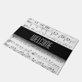 Witte muziekbladen welkomstmat deurmat (Schuin)