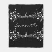 Witte muzieklare notities met dubbele ontwerpvlag fleece deken (Voorkant)