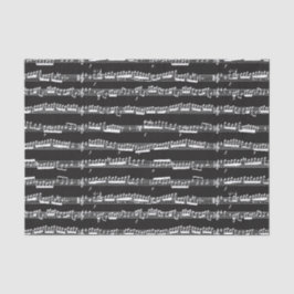 Witte muzieknoten Blad op Zwart Tissuepapier