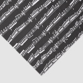 Witte muzieknoten Blad op Zwart Tissuepapier (Detail)