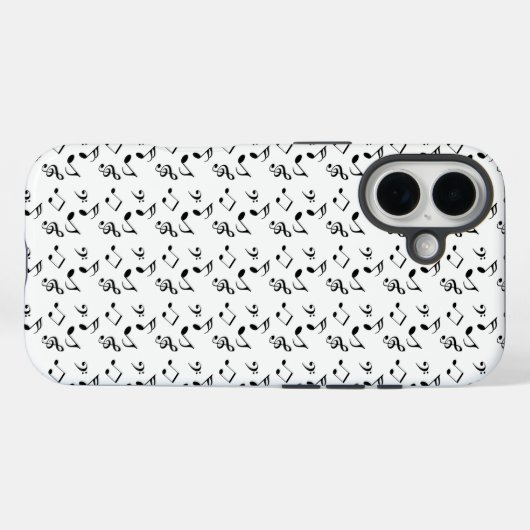 witte muzieknoten Case-Mate iPhone case (Achterkant (horizontaal))