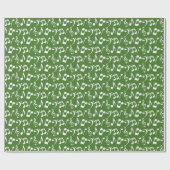 Witte Muzieknoten inpakpapier - Groen (Vlak)