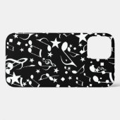 Witte Muzieknoten op zwart Case-Mate iPhone Case (Achterkant (horizontaal))