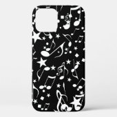 Witte Muzieknoten op zwart Case-Mate iPhone Case (Achterkant)