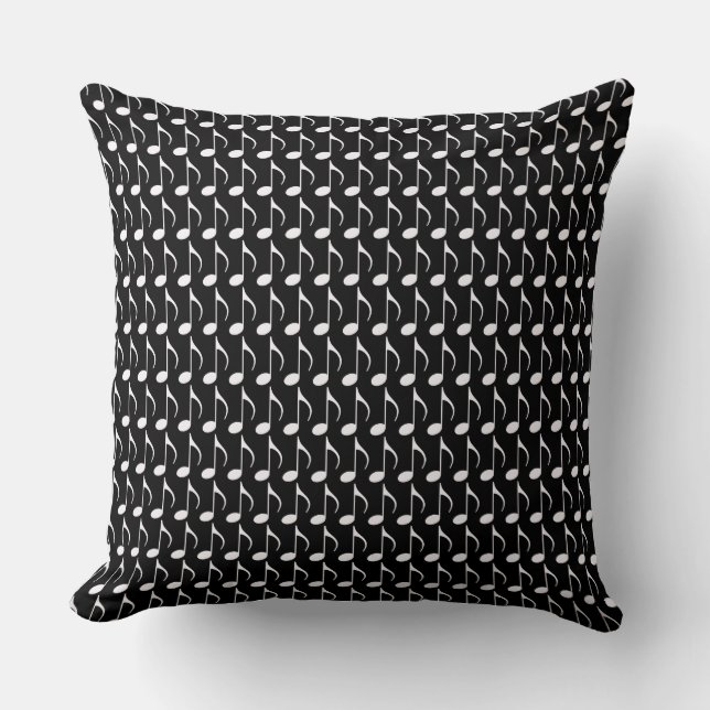 witte muzieknoten patroon decor idee kussen (Voorkant)