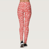 Witte Muzieknoten Rood Leggings (Achterkant)