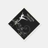 Witte Muzieknoten van Ballerina en Swirl Servet (Hoek)