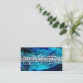 Witte Muzieknoten Visitekaartjes (Staand voorkant)