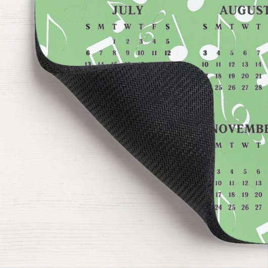 Witte Muzikale Notities 2025 Kalender Mousepad Muismat (Hoek)