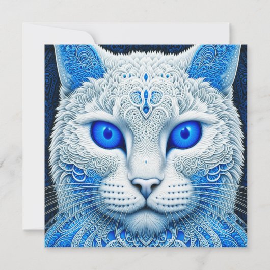 Witte Mystieke Kat Etherische AI Kunst (Voorkant)