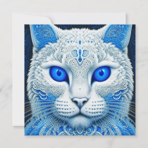 Witte Mystieke Kat Etherische AI Kunst