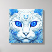 Witte Mystieke Kat Etherische AI Kunst Canvas Afdruk (Voorkant)